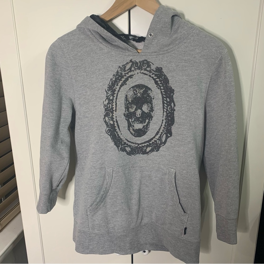 Women’s Vans Glittered Skull Graphic Hoodie Sweatshirt